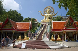 The Big Buddha temple and landmark is located on the Northeast side of the island of Ko Samui The Big Buddha temple and landmark is located on the Northeast side of the island of Ko Samui