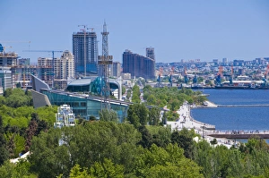Blick uber die Kuste von Baku, Baku Bay, Aserbaidschan * View over coast of Baku Blick uber die Kuste von Baku, Baku Bay, Aserbaidschan * View over coast of Baku