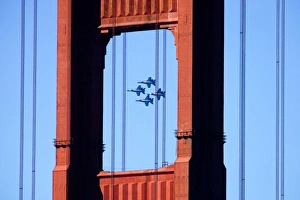 Blue Angels As Seen In Flight Through the Golden Gate Bridge Blue Angels As Seen In Flight Through the Golden Gate Bridge