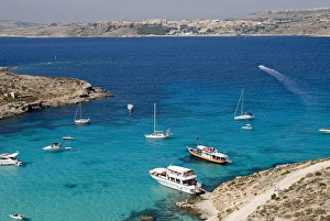 Blue Lagoon, Aerial View, Comino Island, Republic of Malta Blue Lagoon, Aerial View, Comino Island, Republic of Malta