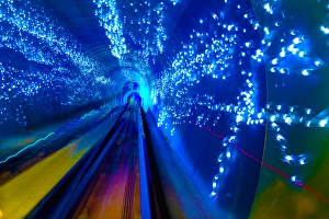 Blue Sparks Rail Abstract Underground Railway Pudong Bund Shanghai China Shanghai China Blue Sparks Rail Abstract Underground Railway Pudong Bund Shanghai China Shanghai China