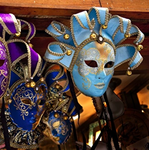 Blue Venetian Masks Venice Italy Used since the 1200s for Carnival, which were celebrated Blue Venetian Masks Venice Italy Used since the 1200s for Carnival, which were celebrated