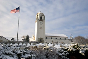 The Boise Train Depot in winter, Boise, Idaho The Boise Train Depot in winter, Boise, Idaho