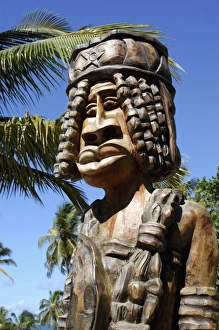 Brazil, Bahia. Praia do Forte, statue on the property, native art Brazil, Bahia. Praia do Forte, statue on the property, native art
