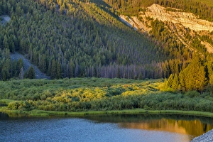 Brownes Lake at sunrise in the Pioneer Mountains of the Beaverhead-Deer Lodge National Forest Brownes Lake at sunrise in the Pioneer Mountains of the Beaverhead-Deer Lodge National Forest