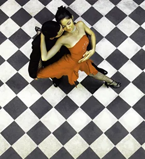 Buenos Aires, La Boca, Argentina, Tango dancers from above Buenos Aires, La Boca, Argentina, Tango dancers from above
