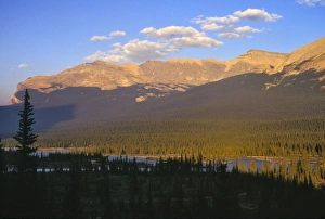 Banff National Park Print: Mountains Over Forest and River