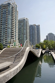 Canada, Ontario, Toronto. Waterfront marina, Wave Deck surrounded by typical lake Canada, Ontario, Toronto. Waterfront marina, Wave Deck surrounded by typical lake