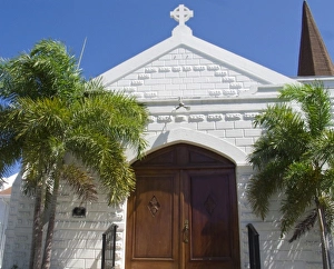 Caribbean, Cayman Islands, Grand Cayman, Georgetown. White church on Grand Cayman Caribbean, Cayman Islands, Grand Cayman, Georgetown. White church on Grand Cayman
