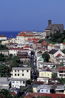 CARIBBEAN, Grenada, St. Georges View of downtown CARIBBEAN, Grenada, St. Georges View of downtown
