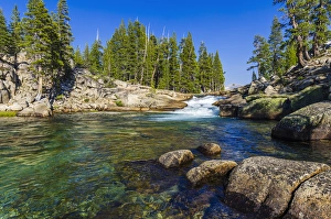 Cascade on the Tuolumne River, Tuolumne Meadows, Yosemite National Park, California USA Cascade on the Tuolumne River, Tuolumne Meadows, Yosemite National Park, California USA