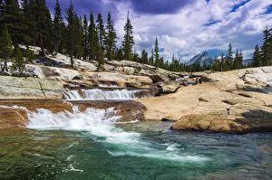 Cascade on the Tuolumne River under Unicorn Peak, Tuolumne Meadows, Yosemite National Park Cascade on the Tuolumne River under Unicorn Peak, Tuolumne Meadows, Yosemite National Park