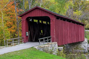 Cataract Covered Bridge over Mill Creek at Lieber State Recreation Area near Cloverdale Cataract Covered Bridge over Mill Creek at Lieber State Recreation Area near Cloverdale
