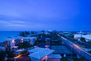 CAYMAN ISLANDS - GRAND CAYMAN - Seven Mile Beach: West Bay Road View / Dusk CAYMAN ISLANDS - GRAND CAYMAN - Seven Mile Beach: West Bay Road View / Dusk