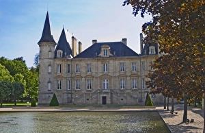 The Chateau Pichon Longueville Baron and pond Pauillac Medoc Bordeaux Gironde Aquitaine The Chateau Pichon Longueville Baron and pond Pauillac Medoc Bordeaux Gironde Aquitaine