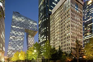 China, Beijing, Gleaming glass and steel CCTV Headquarters building along Third Ring China, Beijing, Gleaming glass and steel CCTV Headquarters building along Third Ring