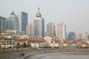 CHINA, Shandong Province, Qingdao. Qingdao New Town- New Town view from the Qingdao CHINA, Shandong Province, Qingdao. Qingdao New Town- New Town view from the Qingdao