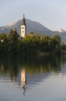Church of the Assumption on island in Lake Bled, Slovenia Church of the Assumption on island in Lake Bled, Slovenia