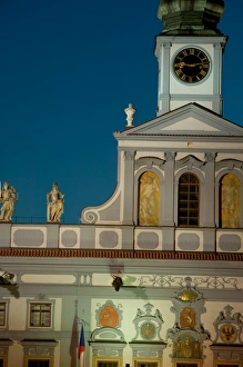 church tower by night, Czech Republic, Ceske Budejovice church tower by night, Czech Republic, Ceske Budejovice