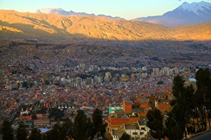 Cityscape of La Paz with Andes Mountain, Bolivia Cityscape of La Paz with Andes Mountain, Bolivia