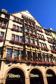 Classic Arcitechture with Flower Filled Window Boxes in Munich Germany Classic Arcitechture with Flower Filled Window Boxes in Munich Germany