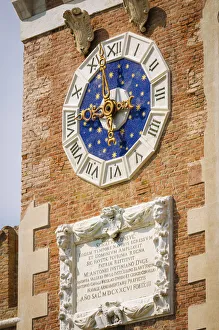 Clocktower detail at the Arsenal, Venice, Veneto, Italy Clocktower detail at the Arsenal, Venice, Veneto, Italy