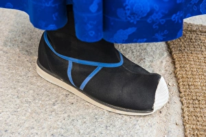 Close up of the shoe of a Guard at the Ceremonial changing of the guard, Gyeongbokgung palace Close up of the shoe of a Guard at the Ceremonial changing of the guard, Gyeongbokgung palace