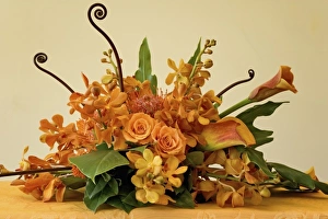 Close-up of colorful flower arrangement on table. Credit as: Don Paulson / Jaynes Close-up of colorful flower arrangement on table. Credit as: Don Paulson / Jaynes