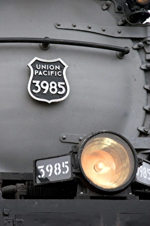Close view of historic Challenger locomotive steam engine Close view of historic Challenger locomotive steam engine