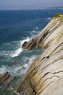 Coastal cliffs and bay at Saint-Jean-de-Luz, Pyrenees Atlantiques, French Basque Country Coastal cliffs and bay at Saint-Jean-de-Luz, Pyrenees Atlantiques, French Basque Country