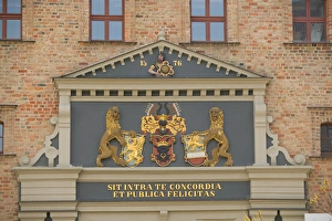 Brick Facade Design Prints: code of arms, Rostock_Germany