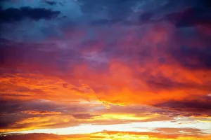 Colorful sunset blossoms across a New Mexico sky Colorful sunset blossoms across a New Mexico sky
