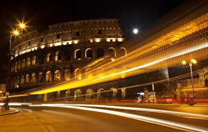 Colosseum Modern Street Abstract Night Moon Time Lapse Rome Italy Built by Vespacian Colosseum Modern Street Abstract Night Moon Time Lapse Rome Italy Built by Vespacian