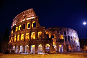 Colosseum Overview Moon Night Lovers Rome Italy Built by Vespacian Resubmit--In Colosseum Overview Moon Night Lovers Rome Italy Built by Vespacian Resubmit--In
