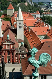 Images Dated 1st September 2004: Copper rooster on roof of Saint Vituss Cathedral with Saint Georges Basilica