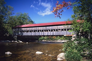 The covered Albany Bridge over the Swift River in New Hampshire The covered Albany Bridge over the Swift River in New Hampshire
