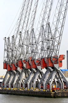 Cranes used for loading and unloading containers at the Port of Rotterdam, Netherlands Cranes used for loading and unloading containers at the Port of Rotterdam, Netherlands
