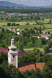 CROATIA, Banija-Kordun Region, KARLOVAC. Countryside view from the Dubovac midieval CROATIA, Banija-Kordun Region, KARLOVAC. Countryside view from the Dubovac midieval