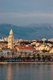 Croatia- Split, view of town and Diocletians ferry from Marjan Hotel near marina Croatia- Split, view of town and Diocletians ferry from Marjan Hotel near marina