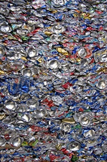 Crushed aluminum cans at a recycling facility in Boise, Idaho. aluminum, aluminum cans Crushed aluminum cans at a recycling facility in Boise, Idaho. aluminum, aluminum cans