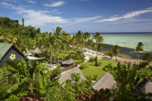 Crusoes Retreat and coral reef, Coral Coast, Viti Levu, Fiji, South Pacific Crusoes Retreat and coral reef, Coral Coast, Viti Levu, Fiji, South Pacific