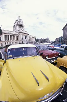 Cuba, Havana. Classic 1950s auto at Havana Capitolio Cuba, Havana. Classic 1950s auto at Havana Capitolio