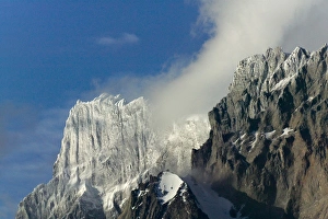 Cuernos del Paine shrouded in clouds, Torres del Paine National Park, Patagonia, Chile Cuernos del Paine shrouded in clouds, Torres del Paine National Park, Patagonia, Chile