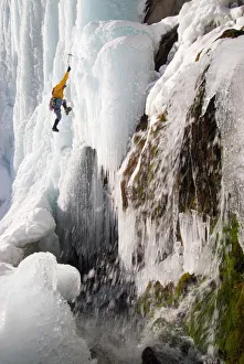 Daryn Ice Climbing Stewart Falls, Wasatch Mountains, near Provo and Sundance, Utah, USA Daryn Ice Climbing Stewart Falls, Wasatch Mountains, near Provo and Sundance, Utah, USA