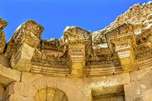 Images Dated 23rd November 2016: Decorations Nymphaeum Public Fountain Ancient Roman City Jerash Jordan