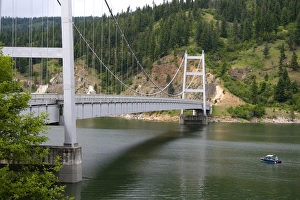 Dent Bridge spanning the Dworshak Reservior near Orofino, Idaho Dent Bridge spanning the Dworshak Reservior near Orofino, Idaho