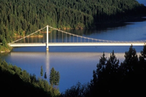 Dent Bridge spans a small section of Dworshak Reservoir Dent Bridge spans a small section of Dworshak Reservoir