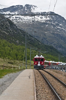 Diavolezza Peak, Switzerland. Train and station Diavolezza Peak, Switzerland. Train and station