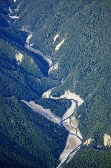Dingle Burn, near Lake Hawea, South Island, New Zealand - aerial Dingle Burn, near Lake Hawea, South Island, New Zealand - aerial