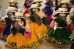 Dolls on display at market, Cuenca, Ecuador, South America Dolls on display at market, Cuenca, Ecuador, South America